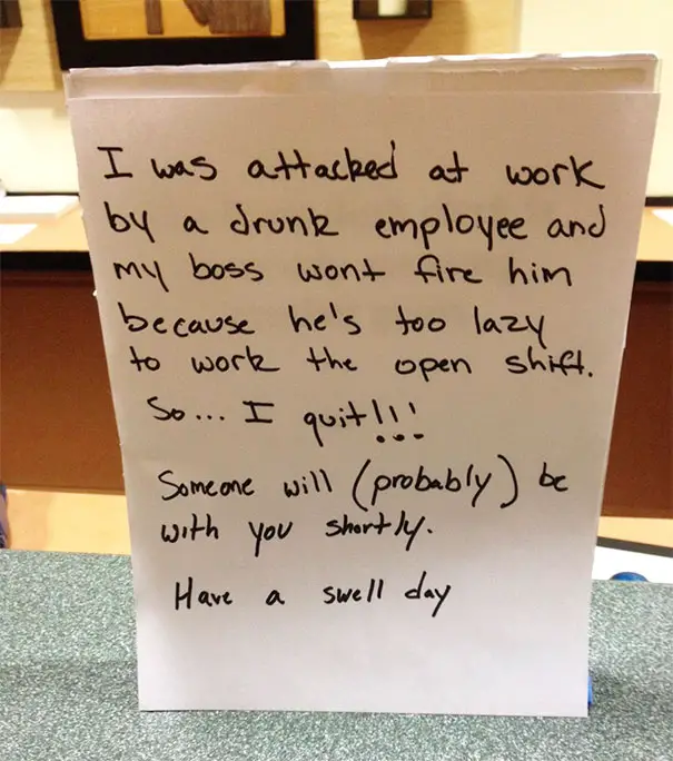 Funny ways to quit your job is quitting note on the mirror