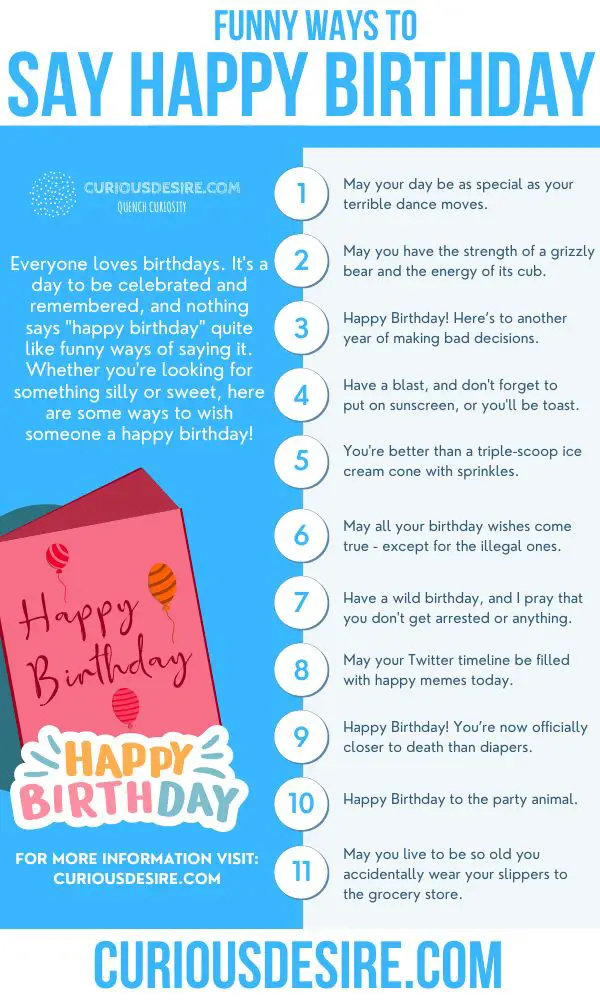 funny ways to say happy birthday to someone who is close