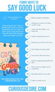 funny things to say instead of good luck