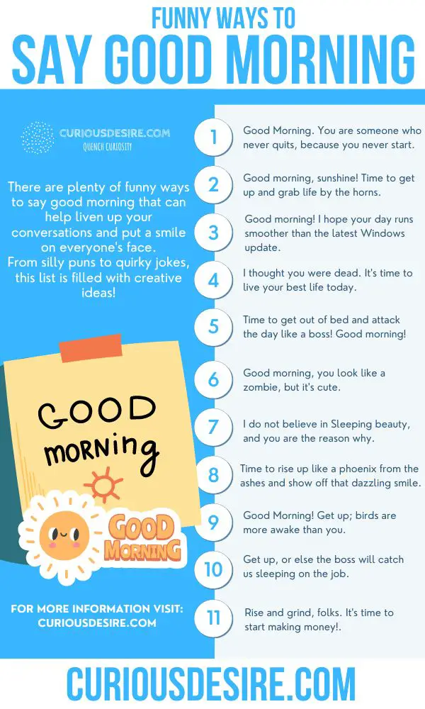 54 funny ways to say good morning to someone close