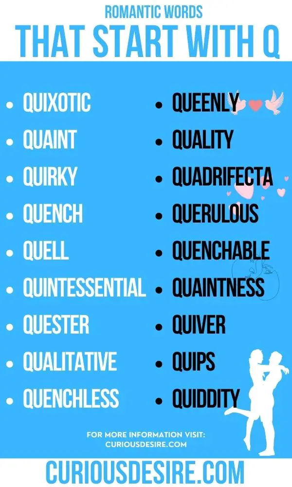 Use these romantic words that start with Q and strengthen your relationship