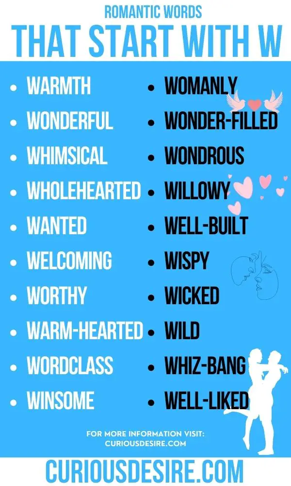 20 romantic words that start with w and ways to use them