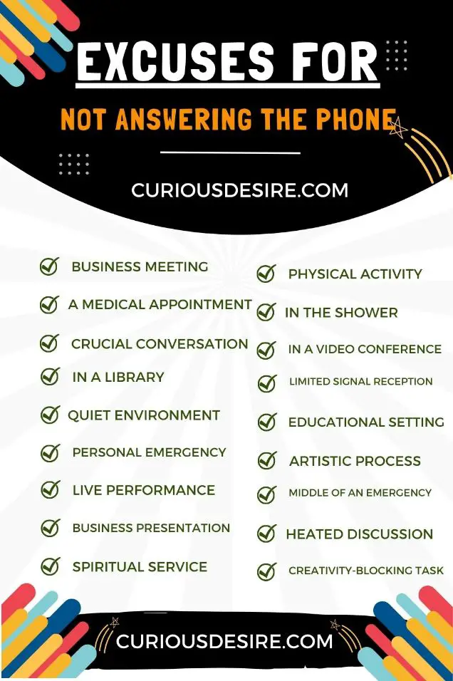 Excuses For Not Answering The Phone [Comprehensive Guide]