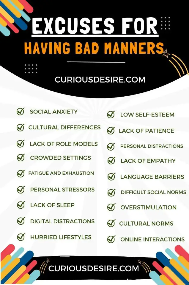 Excuses For Having Bad Manners – Easy Tips And Tricks