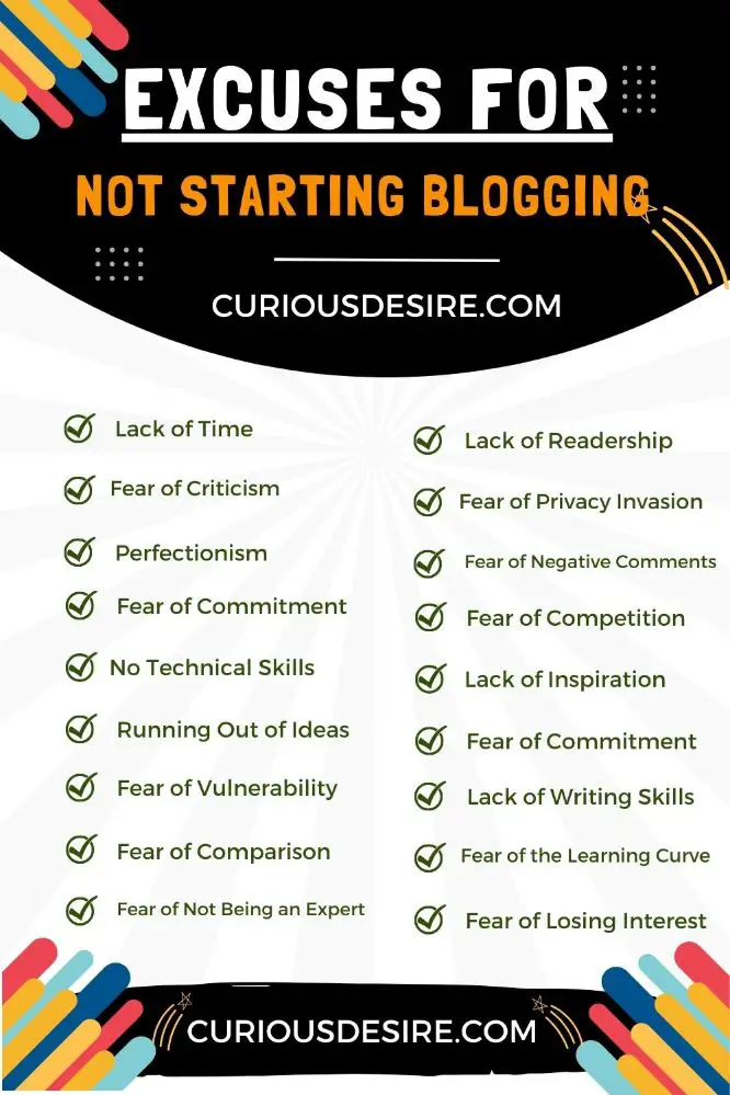 Excuses For Not Starting Blogging [Comprehensive Guide]