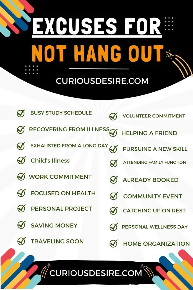 Excuses To Not Hang Out [Ultimate Guide]