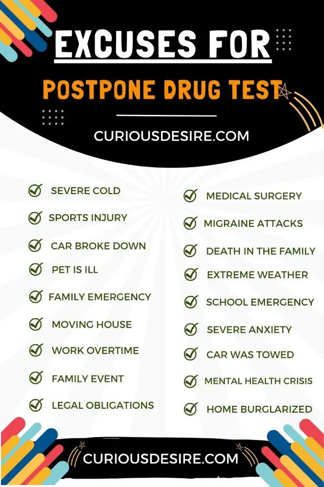 Excuses to postpone drug test - Unique Guide