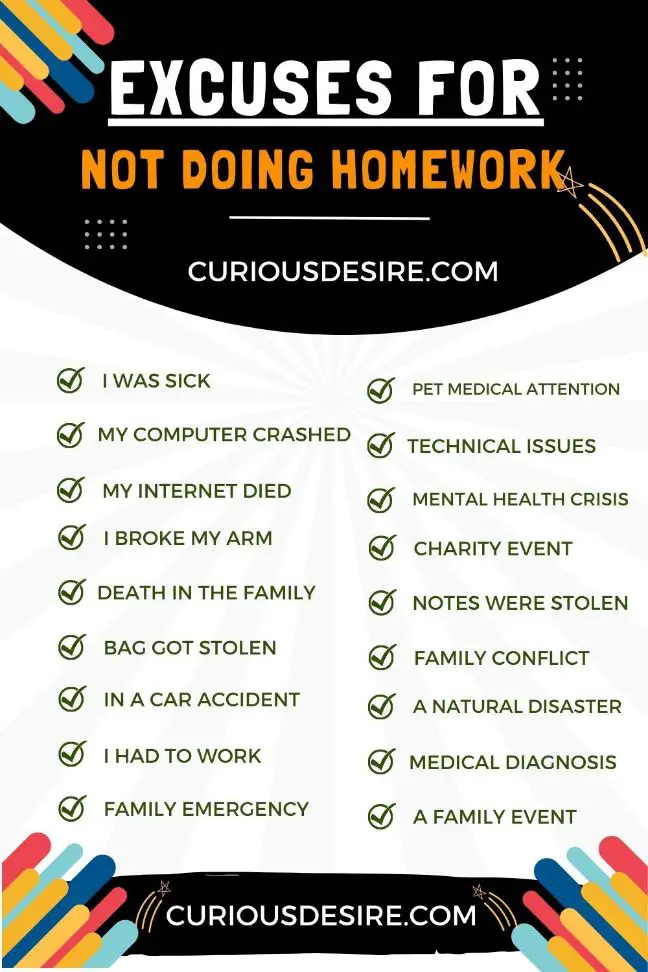 Good Excuses For Not Doing Homework [Complete Guide]