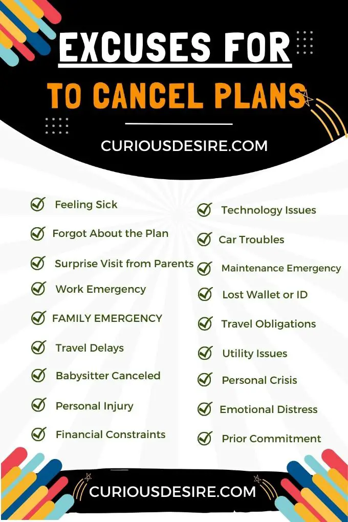 Good Excuses To Cancel Plans [Complete Guide]