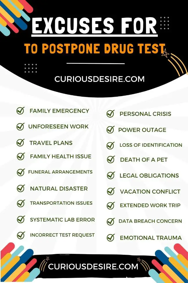 The Comprehensive Guide For Excuses To Postpone Drug Test