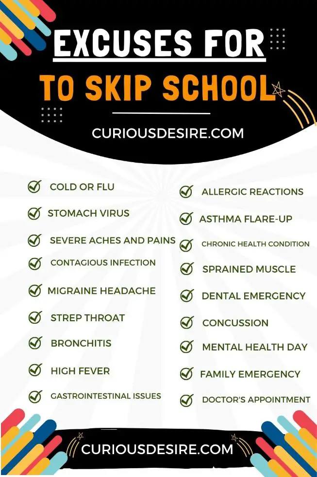 The Unique Guide Of Excuses For To Skip School