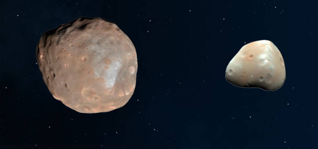 Martian Moons Against Black background