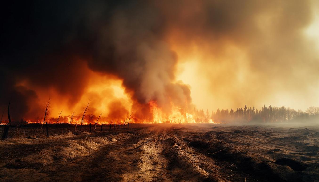 Land set on fire