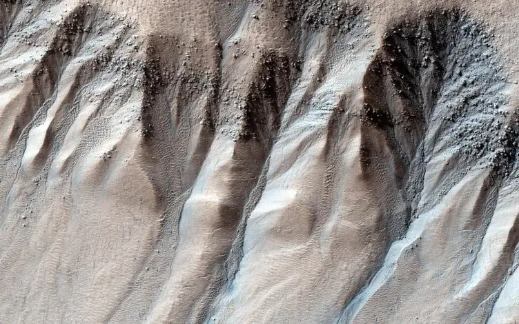 Mars Surface with impressions of flowing water