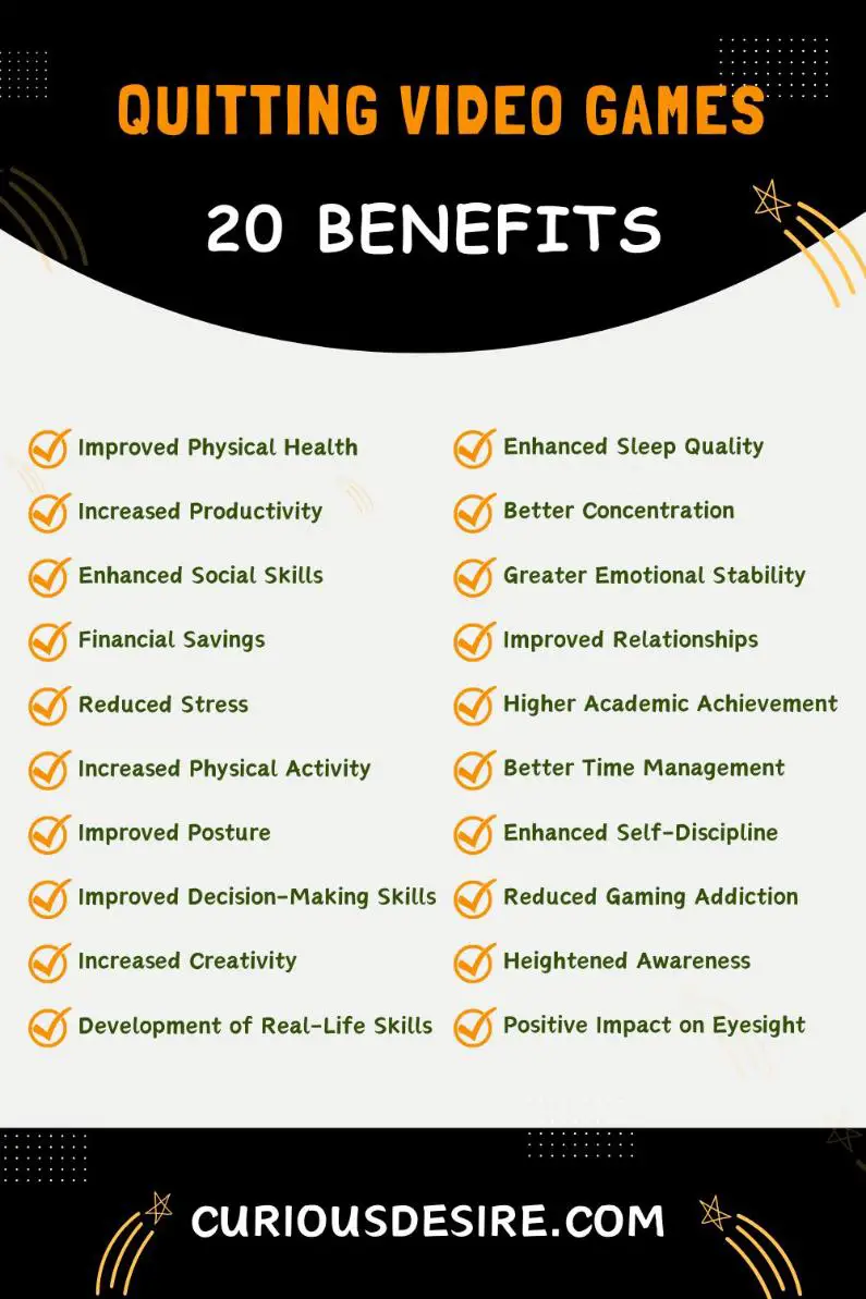 Benefits Of Quitting Video Games - Infographic