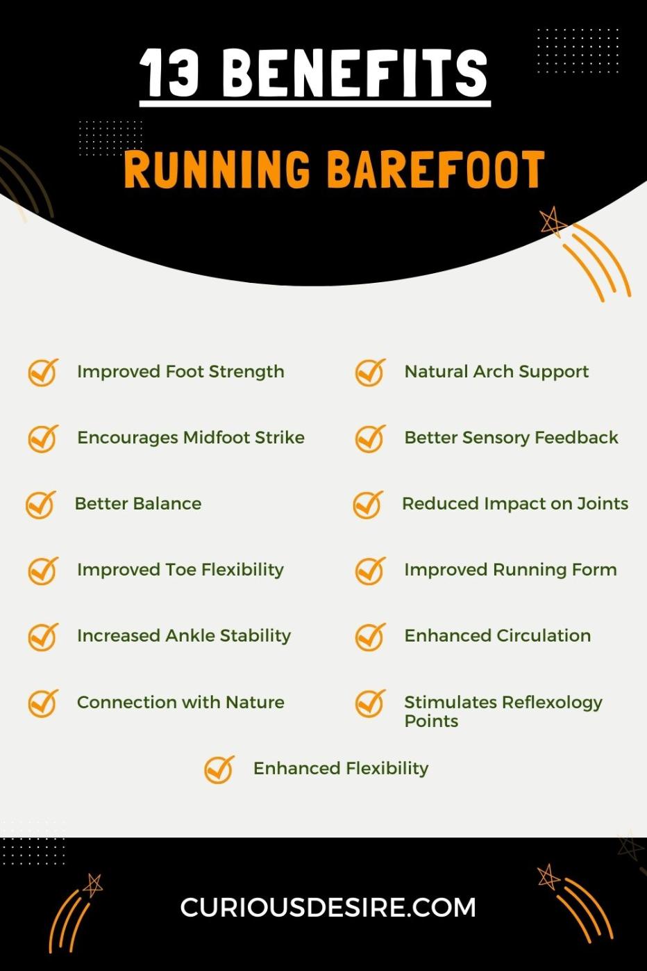 Benefits Of Running Barefoot - Infographic