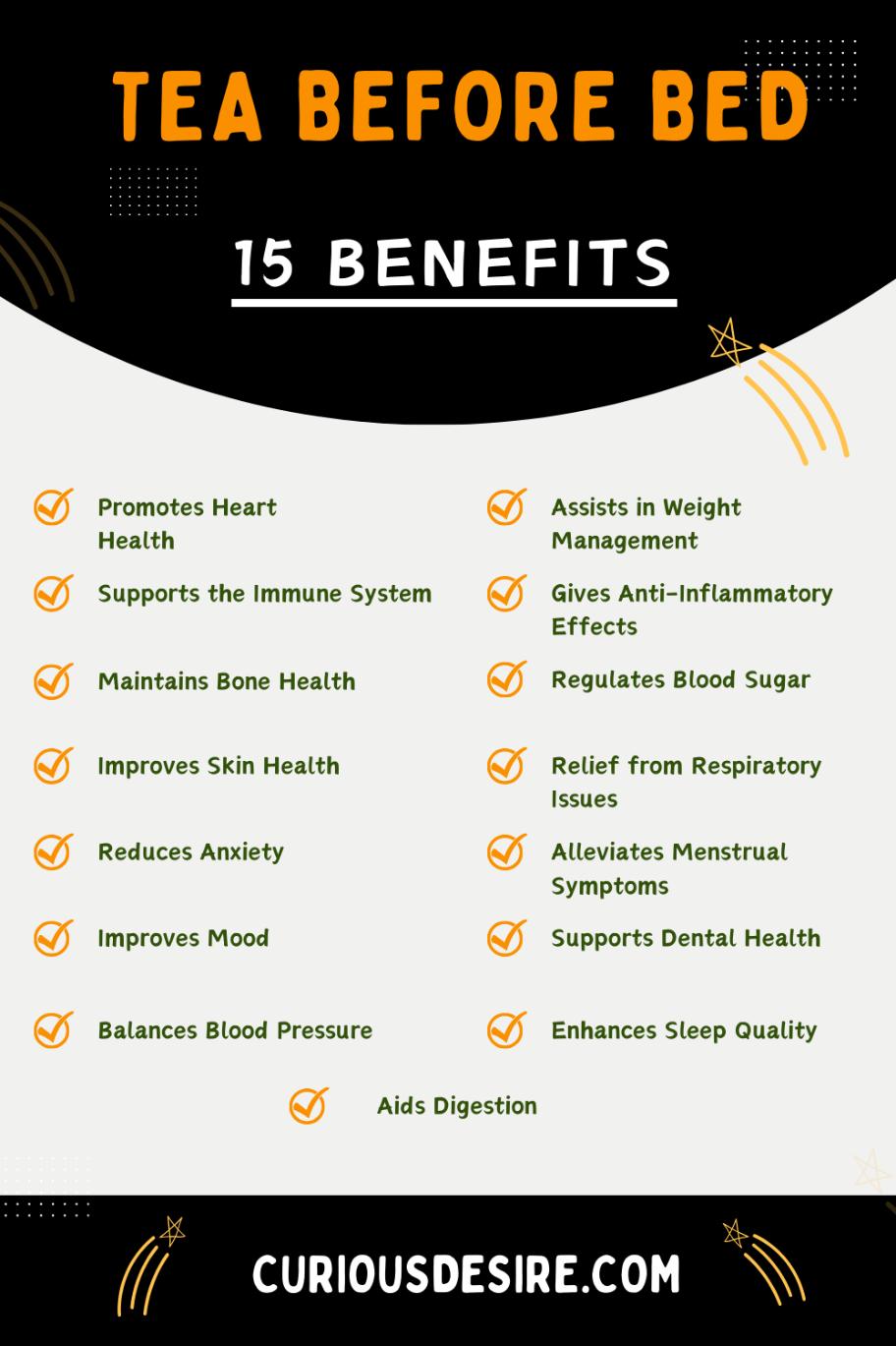 Benefits Of Tea Before Bed - Infographic