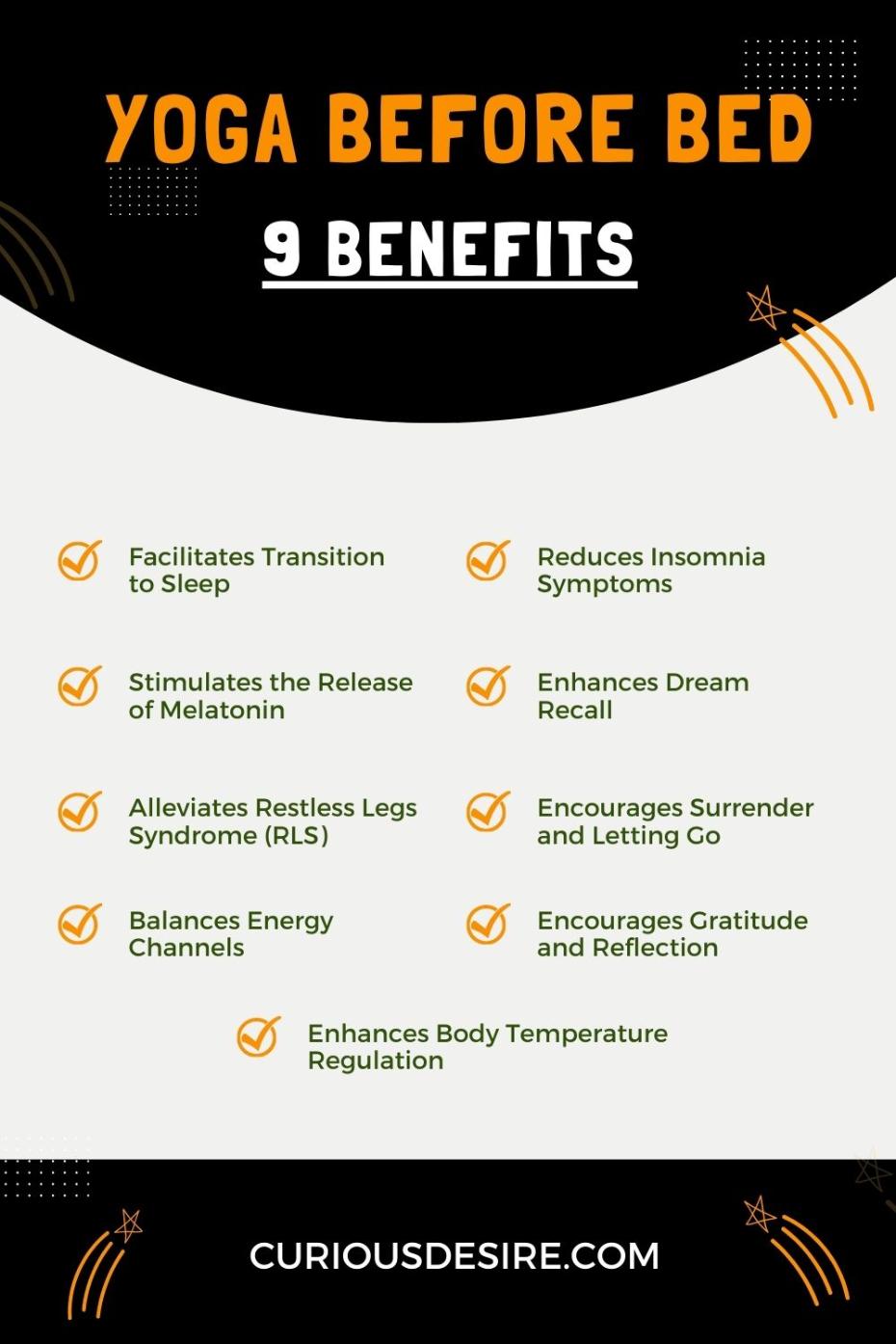 Benefits Of Yoga Before Bed - Infographic