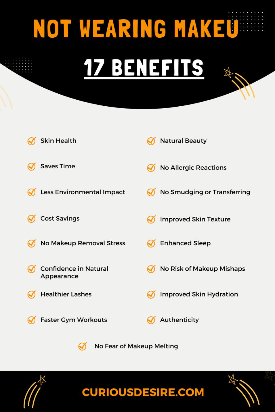 Benefits of Not Wearing Makeup - Infographic