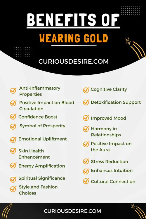 benefits of wearing gold - an infographic