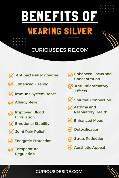 benefits of wearing silver  - an infographic