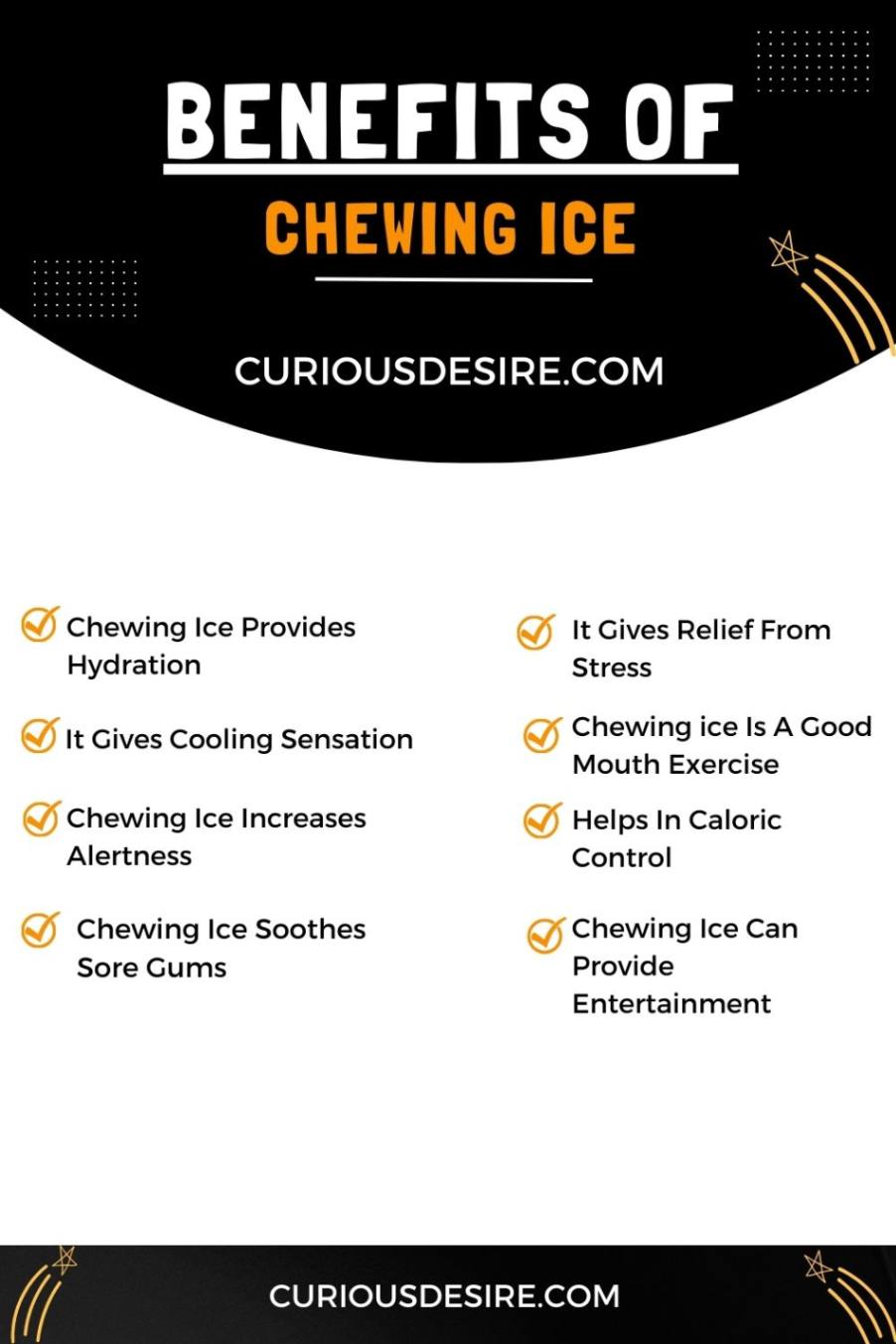 8 Benefits Of Chewing Ice Infographic