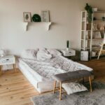 A clean room showing a floor bed with good space