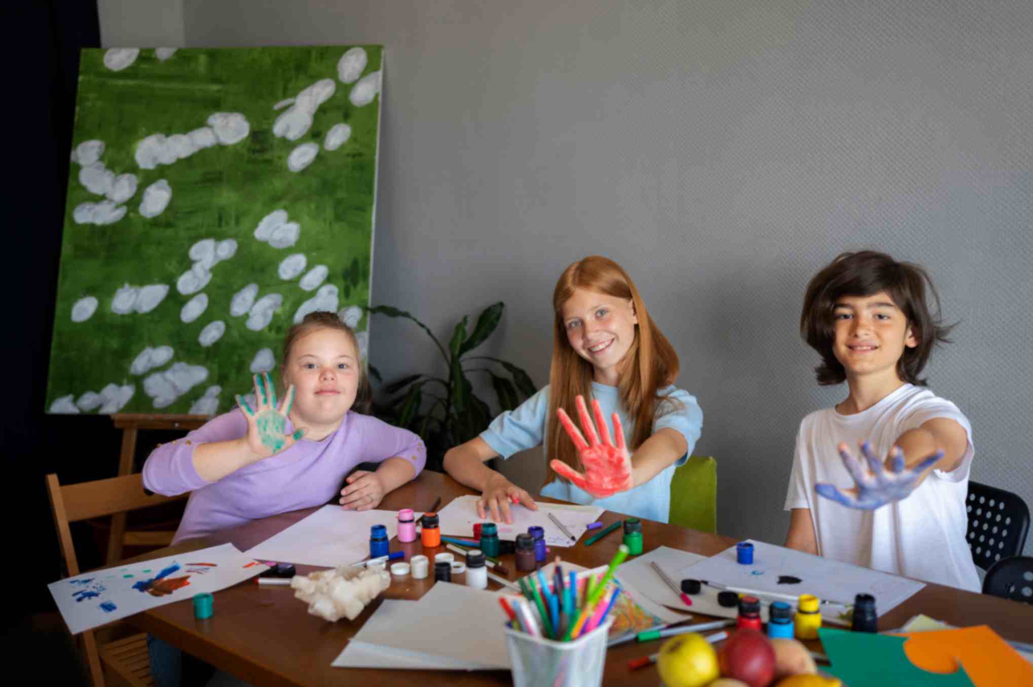 Little kids smiling, indulged in activities of afterschool programs