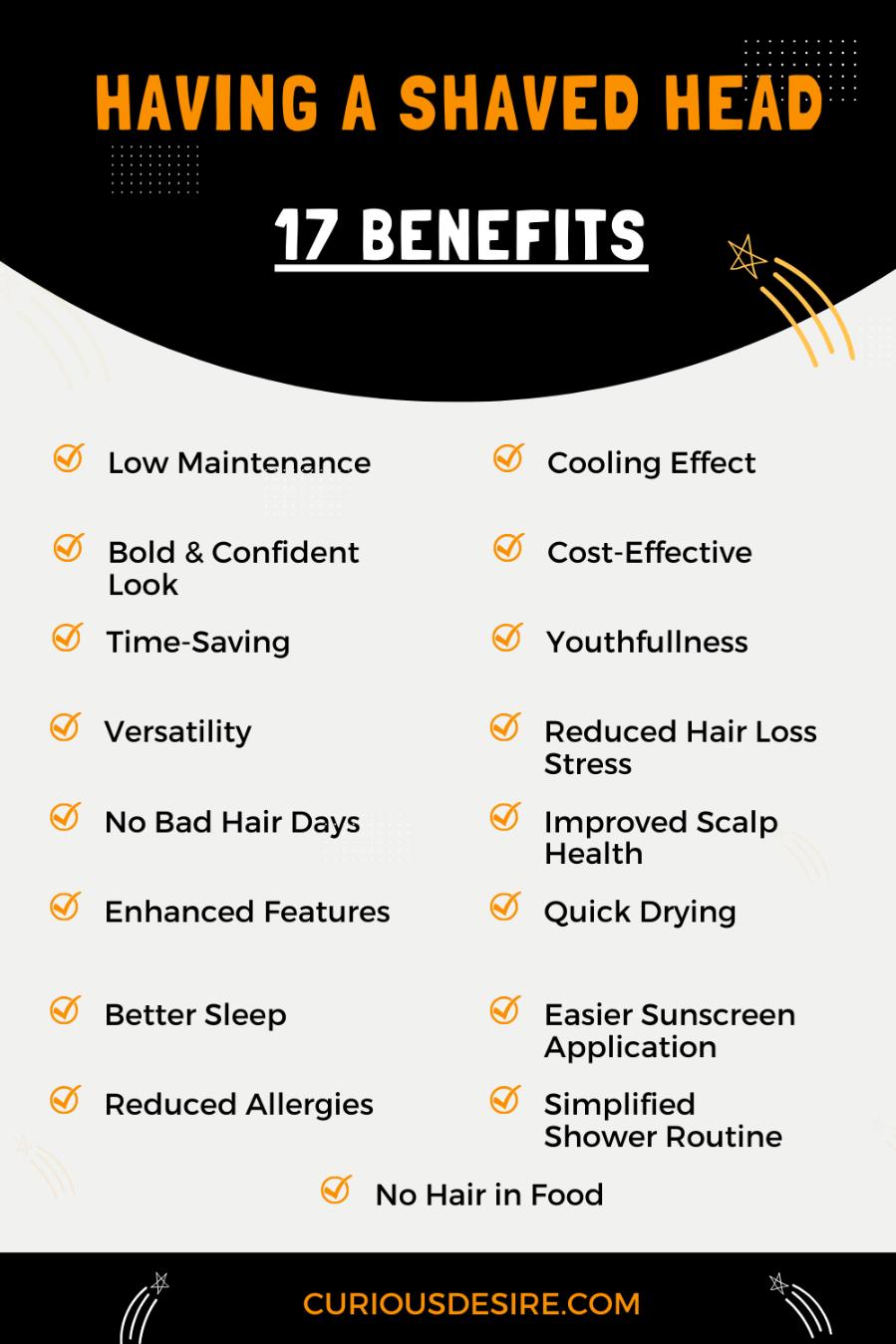 Benefits Of A Shaved Head - Infographic