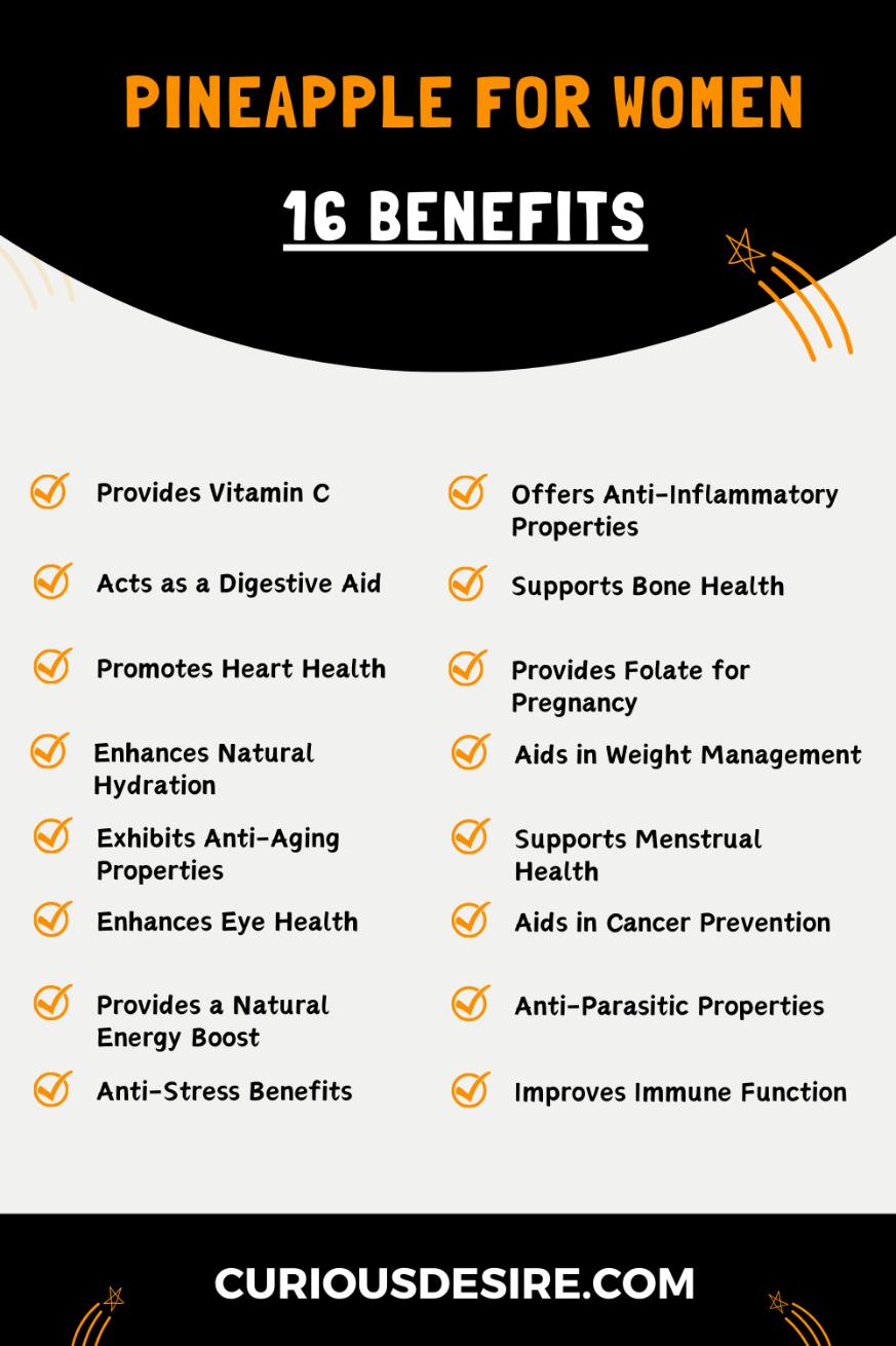 Benefits Of Pineapple For Women - Infographic