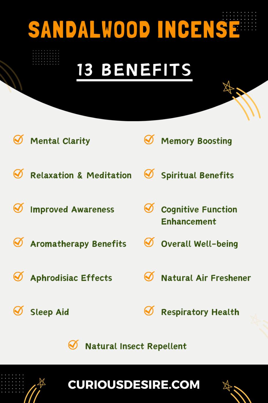 Benefits Of Sandalwood Incense - Infographic