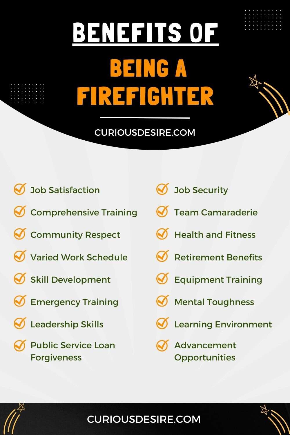 Benefits of Being A Firefighter Infographic