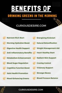 Benefits of Drinking Greens in the Morning infographic