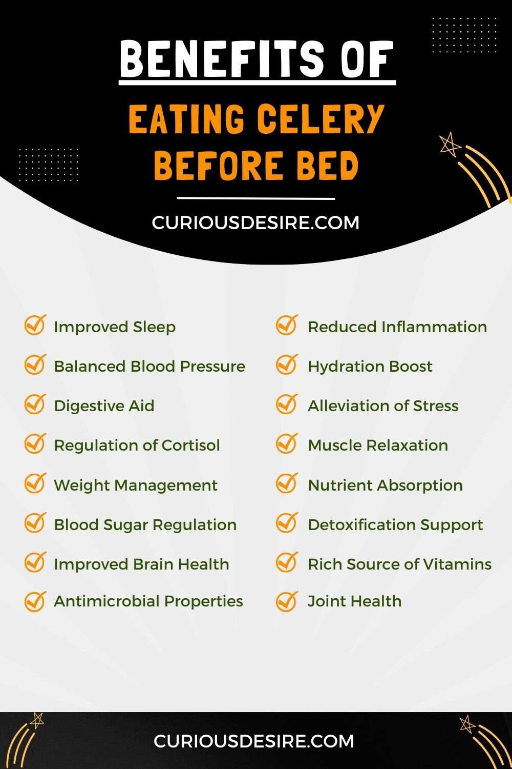 Benefits of Eating Celery Before Bed Infographic