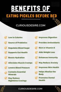 Benefits of Eating Pickles Before Bed infographics