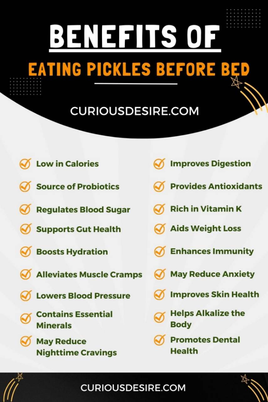 Benefits of Eating Pickles Before Bed infographics 