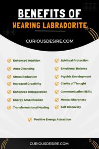 Benefits of Wearing Labradorite infographic