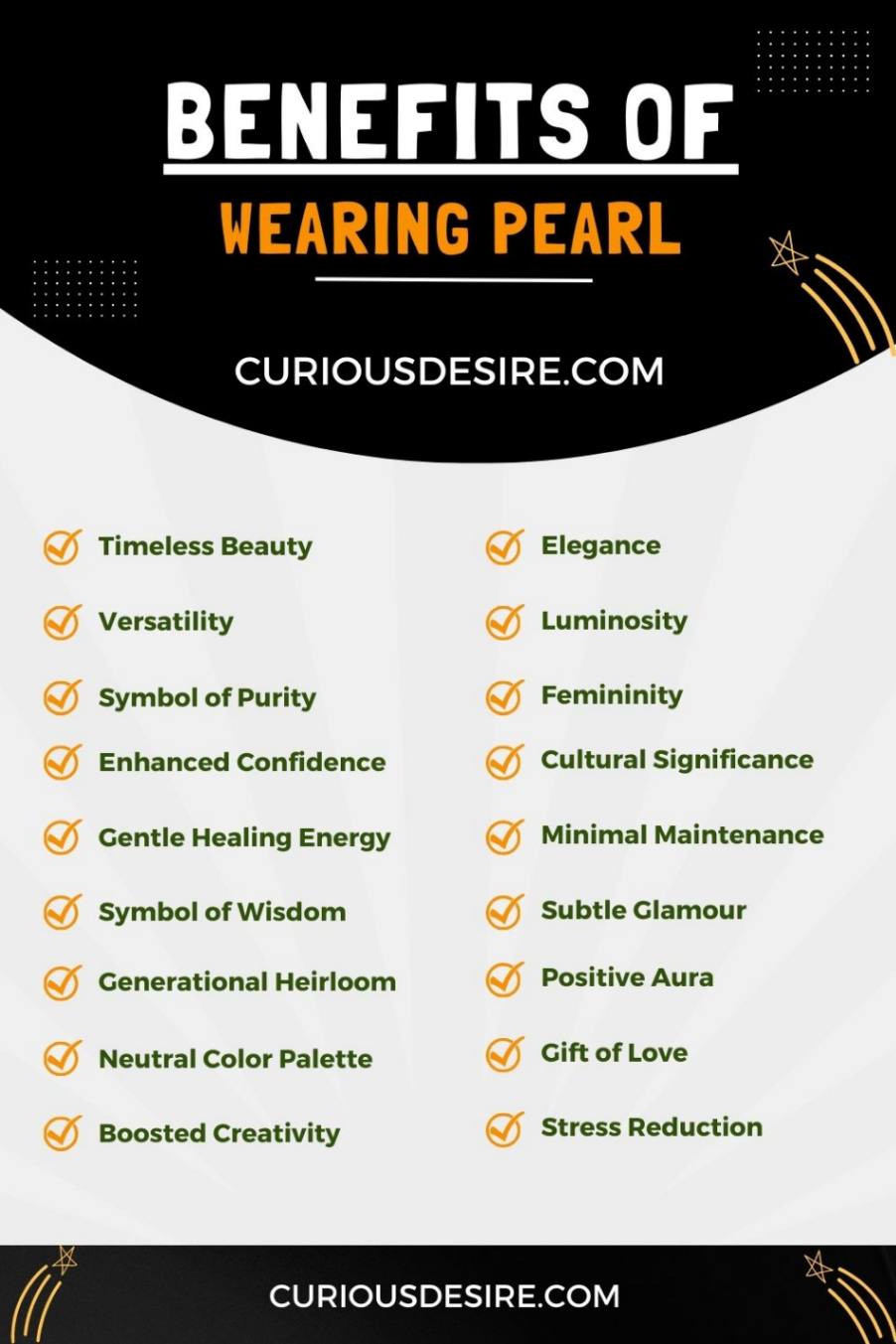 Benefits of Wearing Pearl infographic 