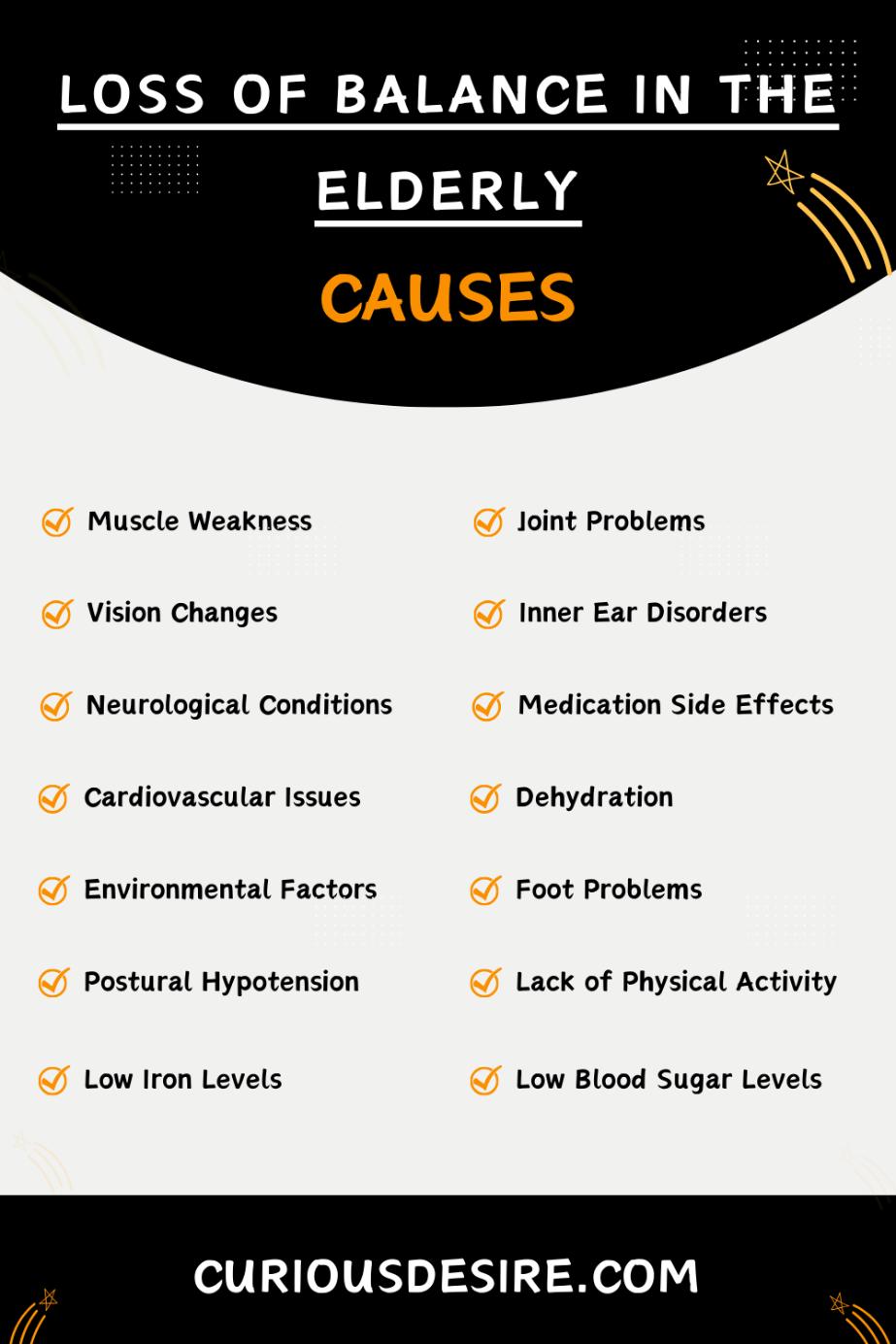 Causes Of Loss Of Balance In The Elderly - Infographic 