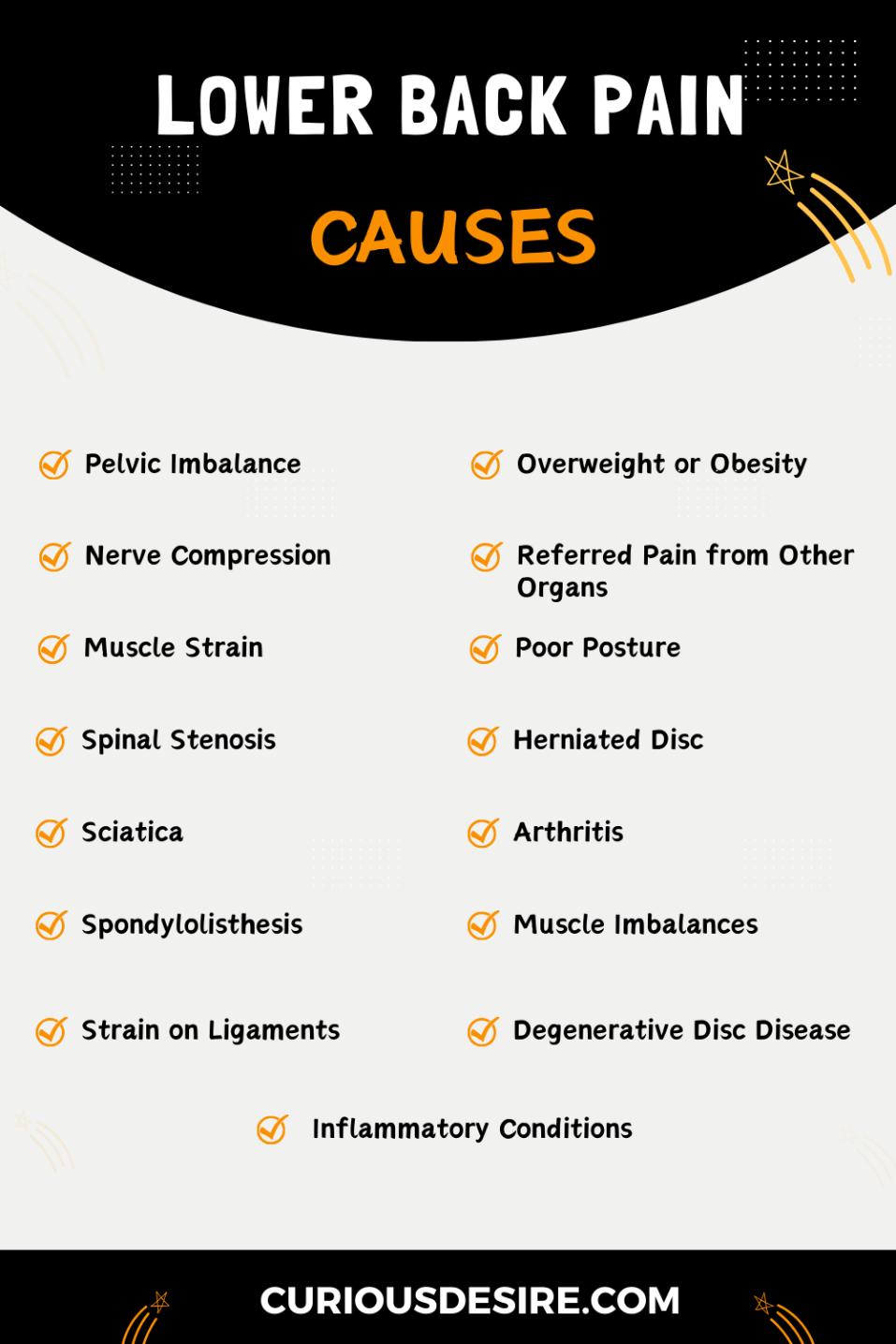 Causes Of Lower Back Pain When Walking - Infographic