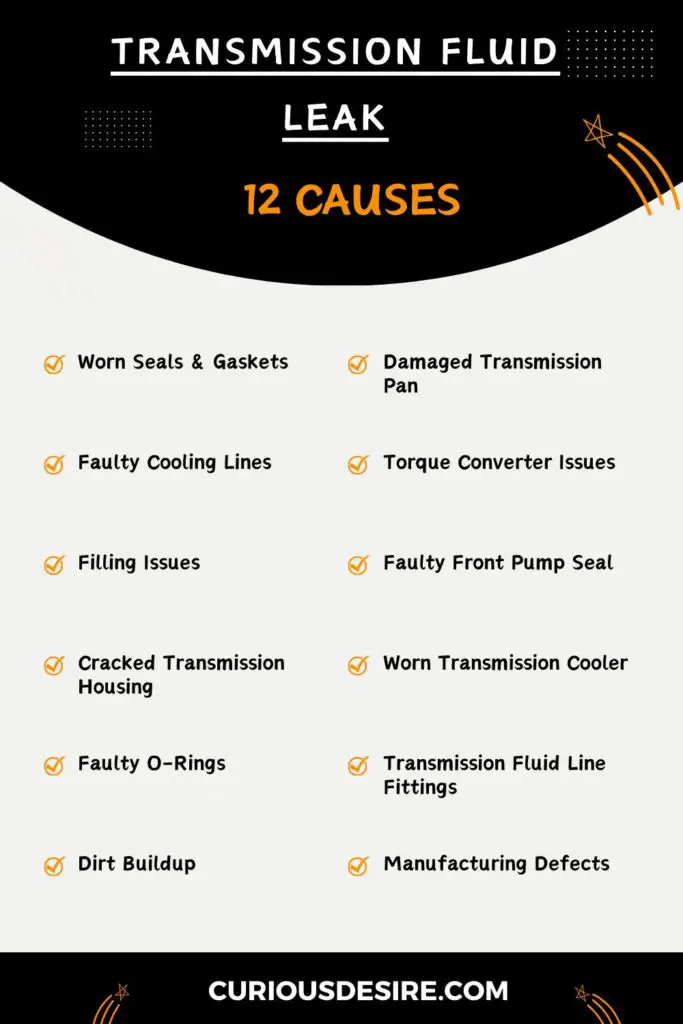 Causes Of Transmission Fluid Leak - Infographic