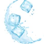 Ice Cubes Producing Splashes of Water