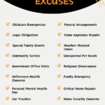 Excuses For Not Going To Work - Infographic