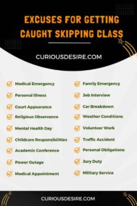 Excuses for Getting Caught Skipping Class infographic