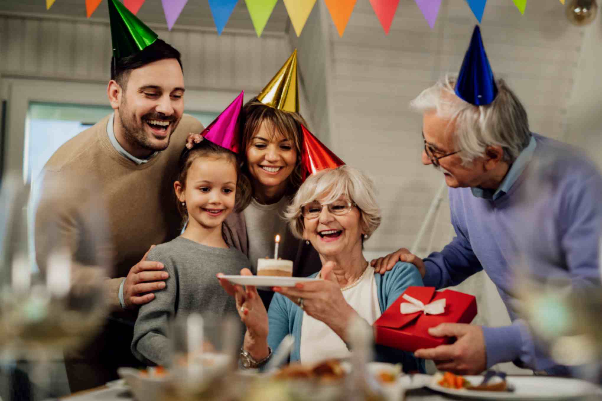 Family is Celebrating Birthday of an Elderly Women
