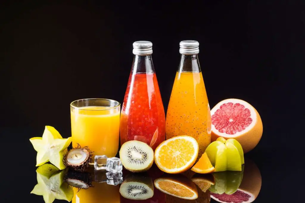 Sodas along with Fruits 