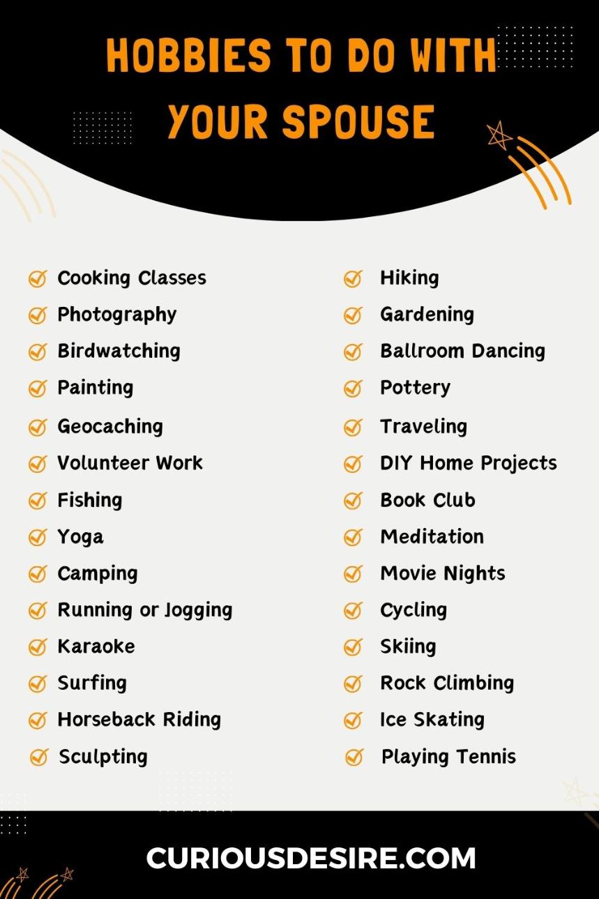 Hobbies To Do With Your Spouse - Infographic