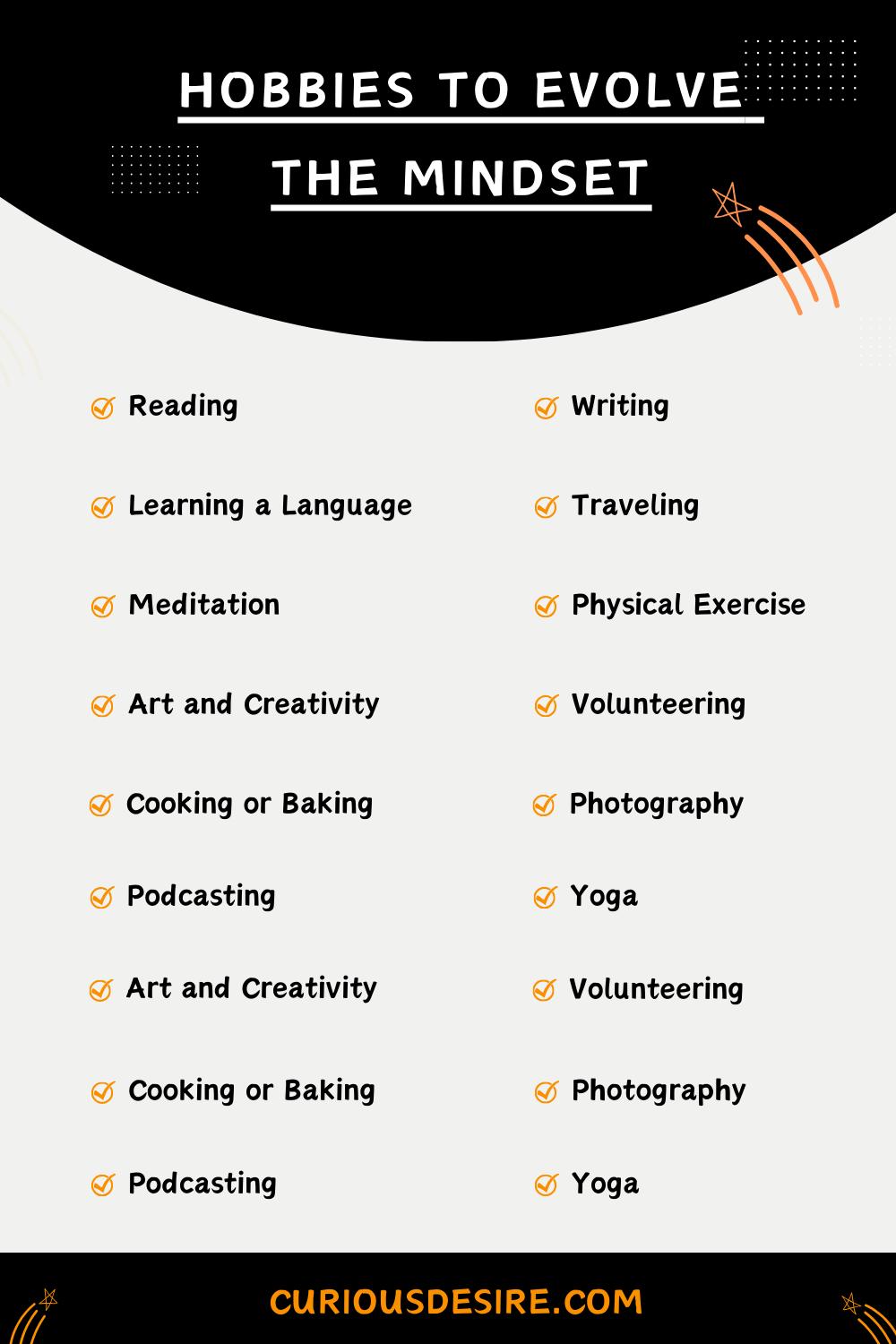 Hobbies To Evolve The Mindset - Infographic