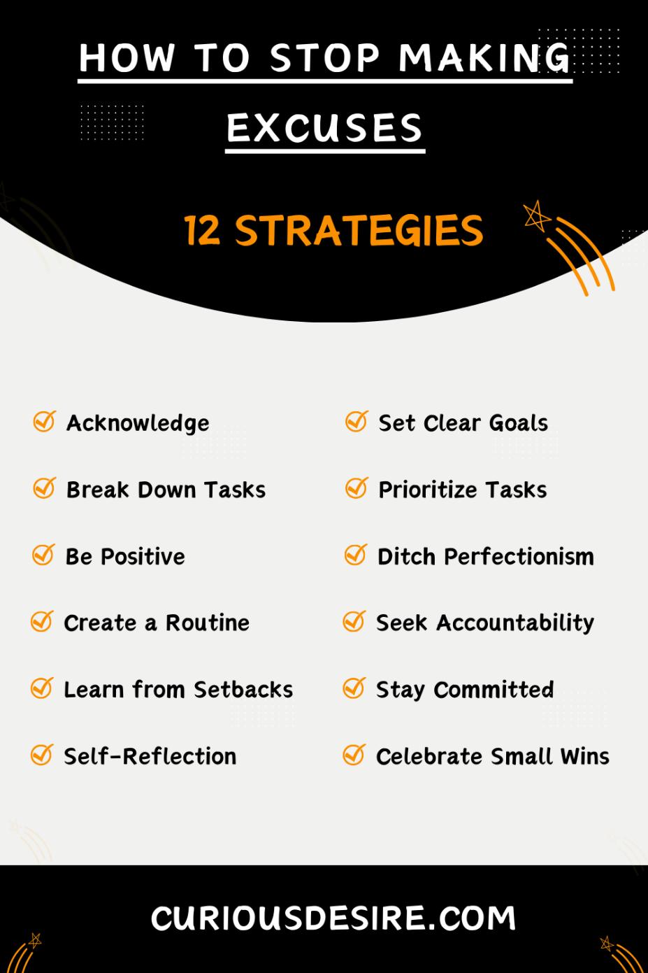 How To Stop Making Excuses - Infographic