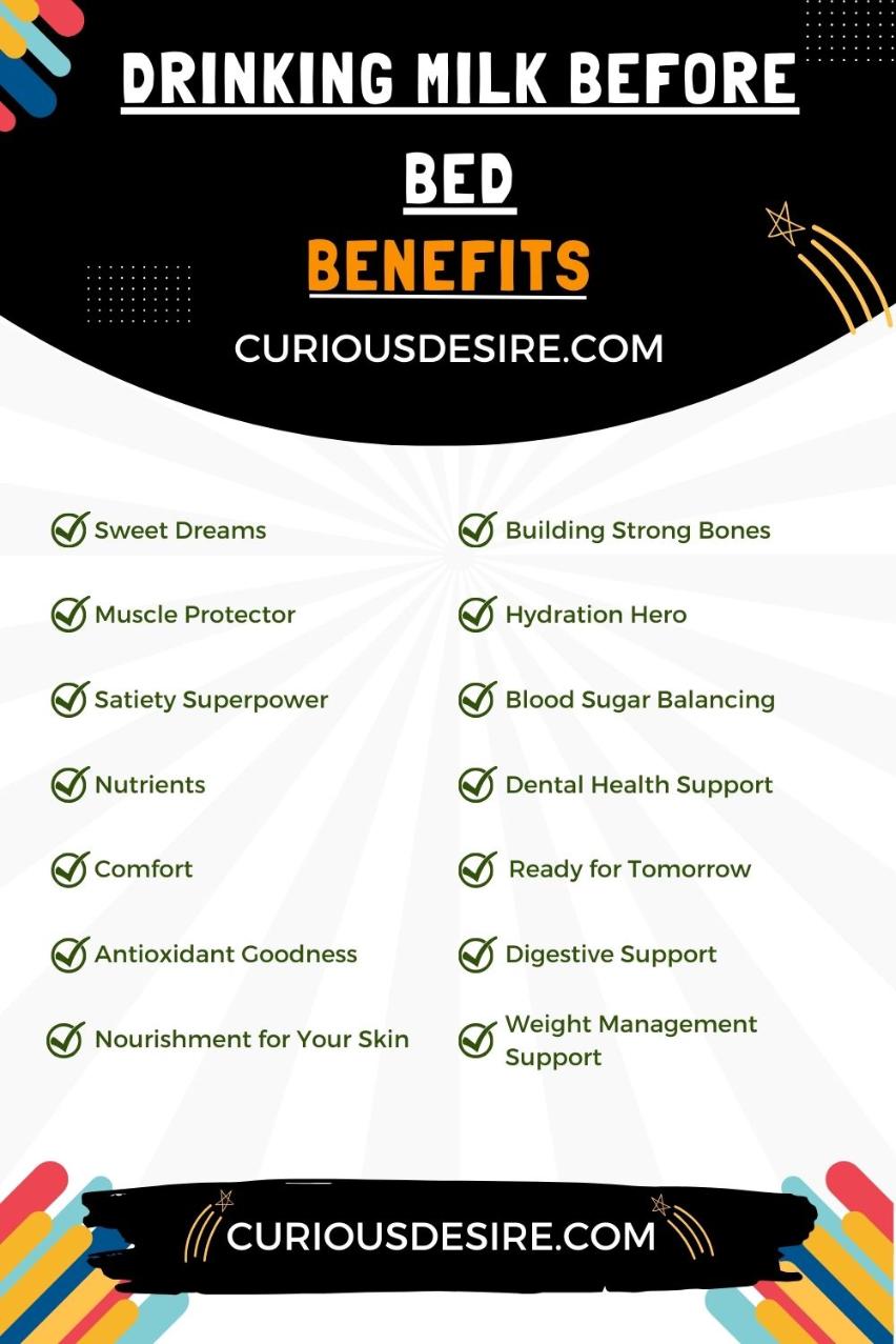 Infographics - benefits of drinking milk before bed